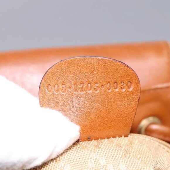 GUCCI Bamboo Backpack Leather Brown Gold - Picture 9 of 16